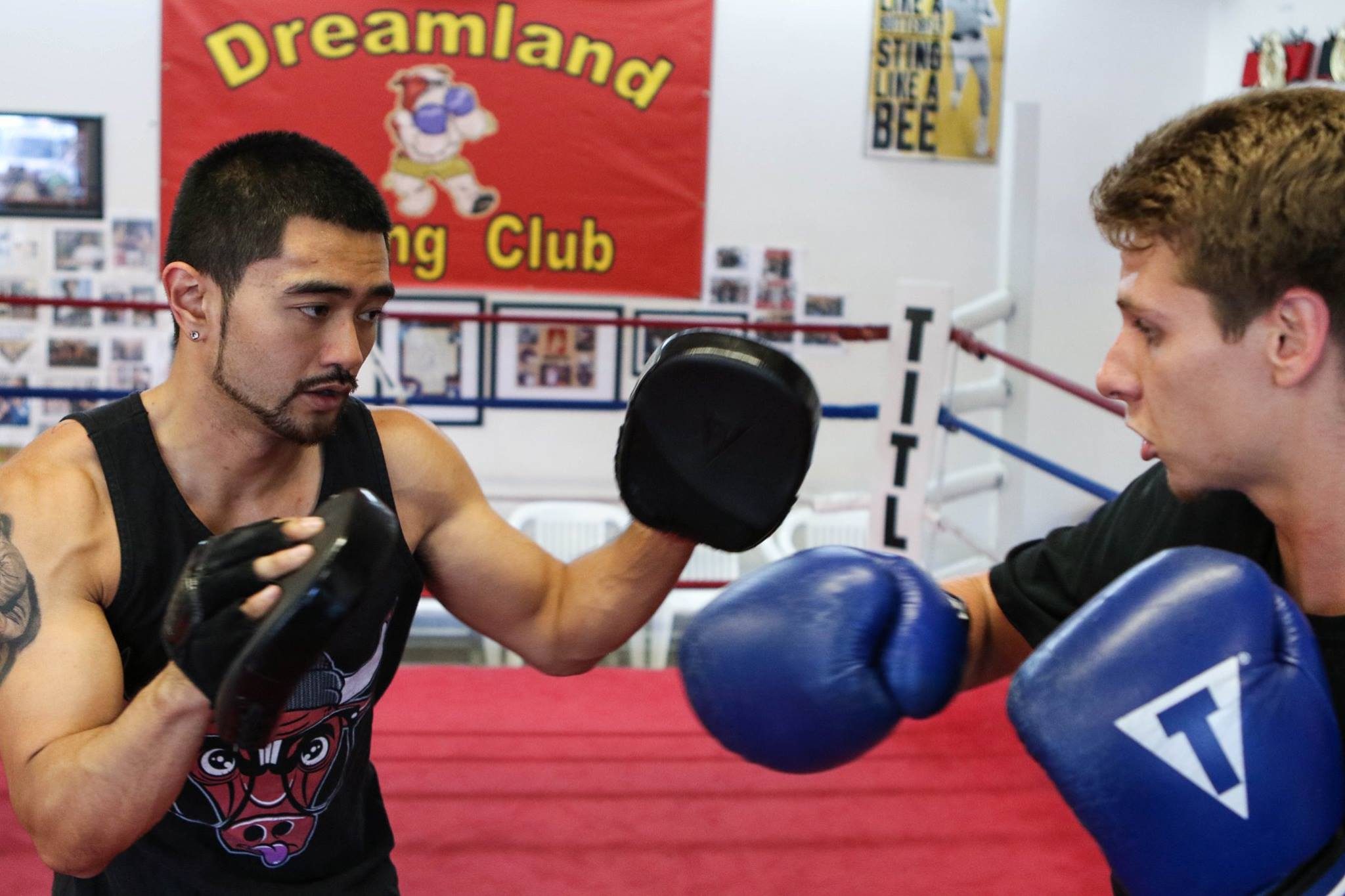 Coach Ian Cruz and Chris "The Warrior" Washington at Dreamland Boxing