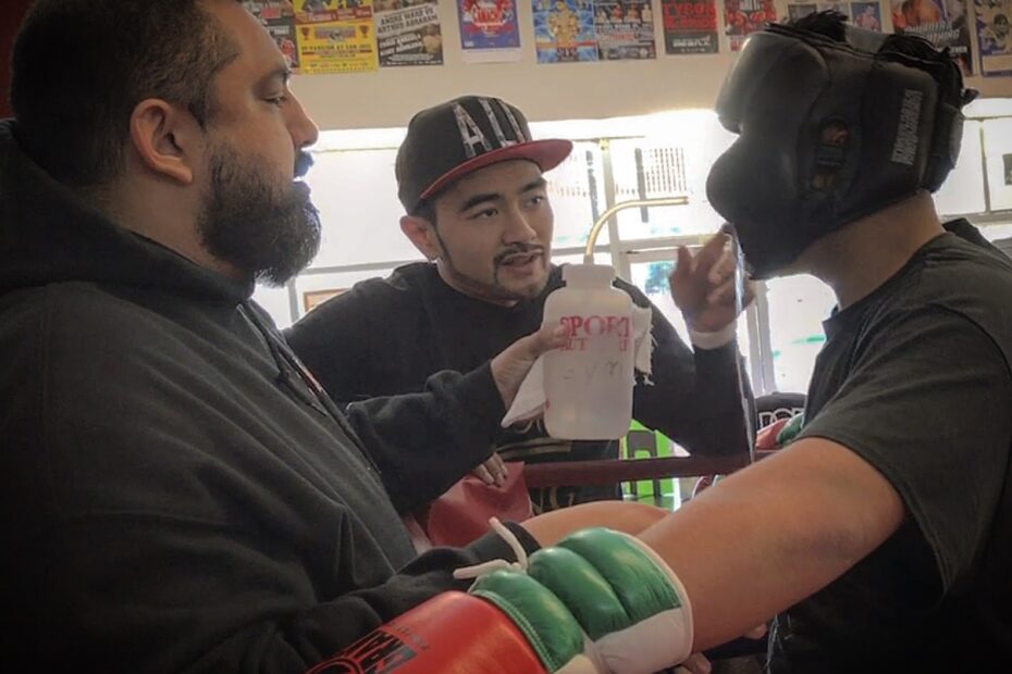 Coach Ian Cruz, Luis Rodriguez, and Anthony Barrera (Dreamland Boxing)