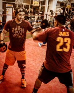 Coach Ian Cruz and Alex Cardenas at Dreamland Boxing