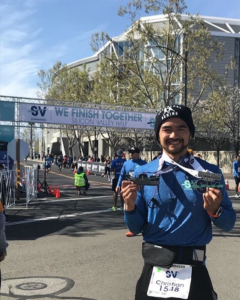 Coach Ian Cruz running the Silicon Valley Half Marathon
