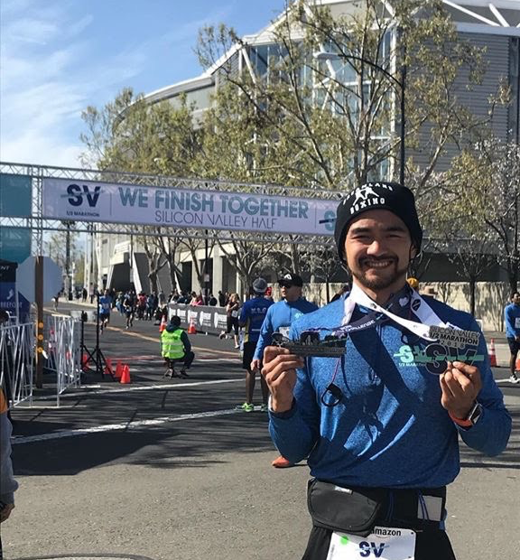 Coach Ian Cruz running the Silicon Valley Half Marathon