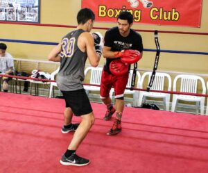 Andrew Campos and Coach Ian Cruz at Dreamland Boxing