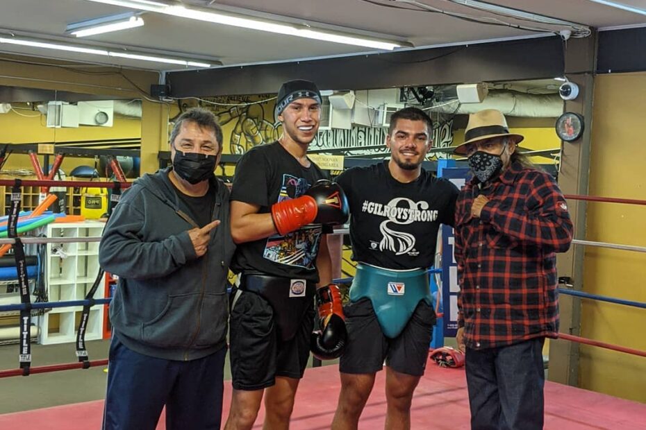 Jesse Huerta, Mark, Justin Cardona, and Ruben Guerrero at Dreamland Boxing