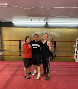 Sandra Magallon (Dreamland Boxing) Beki Light and Joanne Castillo