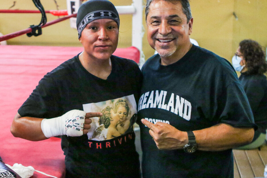 Sandra Magallon and Jesse Huerta at Dreamland Boxing