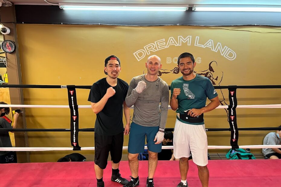 Wes, Forrest, and Coach Ian Cruz at Dreamland Boxing