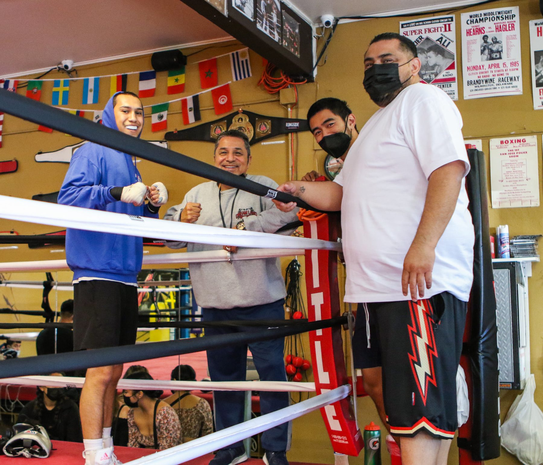Mark Salgado, Jesse Huerta, Coach Ian Cruz, and Luis Rodriguez