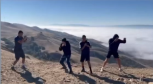 The dreamland boxing team ran up Mission Peak