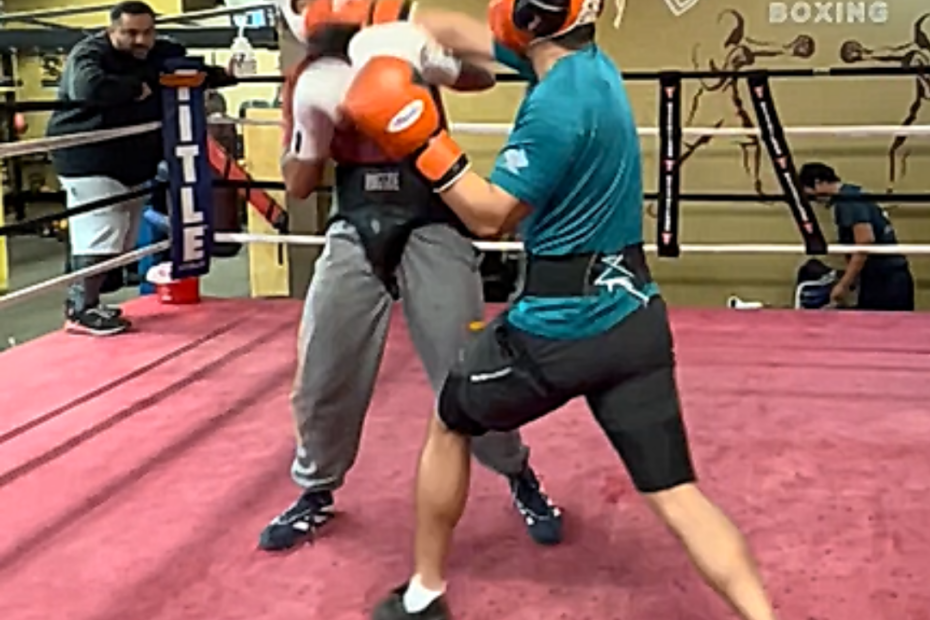 Coaches Sparring their Fighters